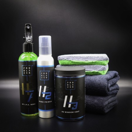 H3 Window Coat, H2 Nano Primer, H7 IPA, 2x Applikator + 2x Mikrofiberklut